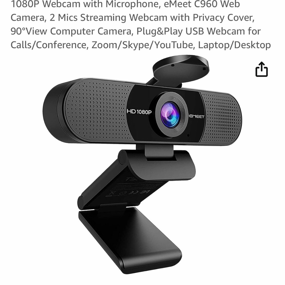 EMEET 1080P Webcam HD C960